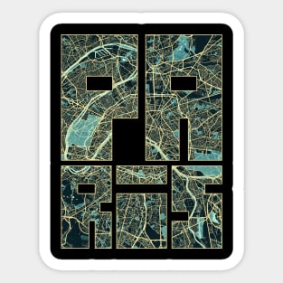 Paris, France City Map Typography - Summer Sticker